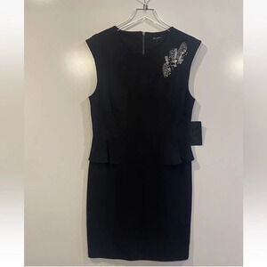 NWT C. C. Couture Black Embellished Peplum Cocktail Dress‎ Womens Large (224)